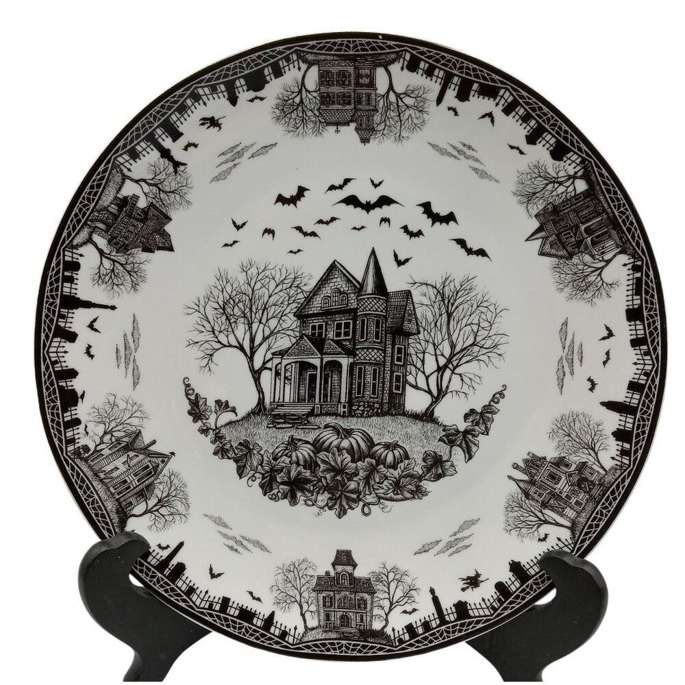 Lenox Haunted Village Four-Piece Place Set Dessert Plate Set 8” - Picture 3 of 16